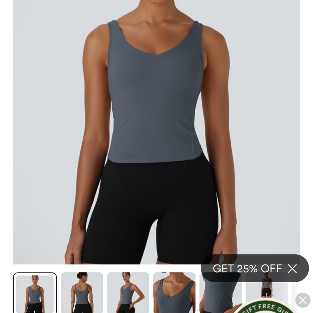 HALARA Gray Tank Top Built In Bra Size XS